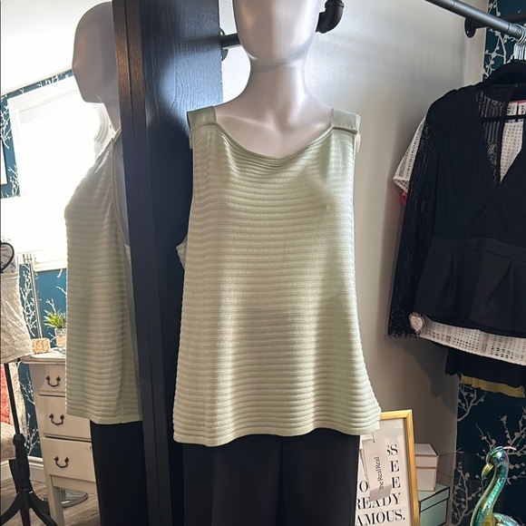 Akris Green Boxy Ribbed Tank Top - Picture 1 of 8